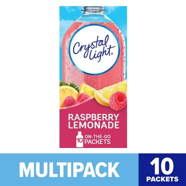 Crystal Light Raspberry Lemonade Sugar Free Drink Mix Singles Caffeine Free, 10 ct On-the-Go-Packets