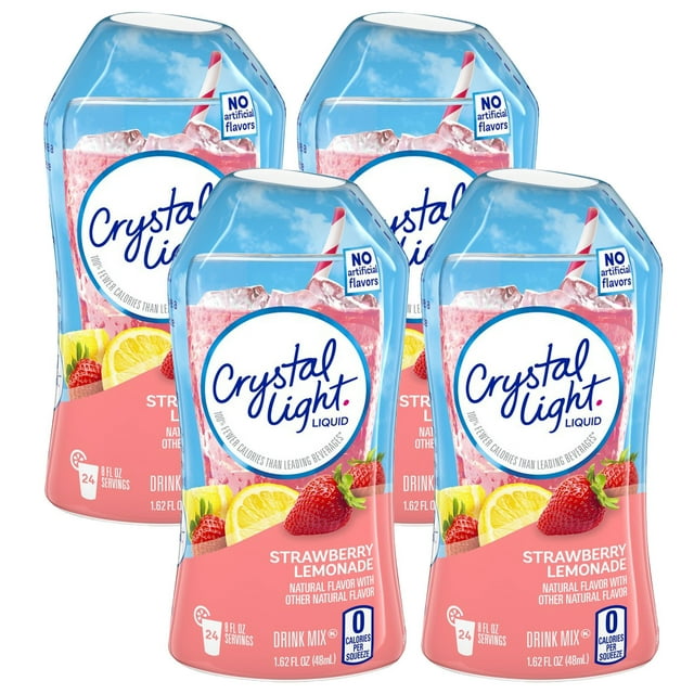 Crystal Light Strawberry Lemonade Liquid Drink Mix, Caffeine Free, 1.62