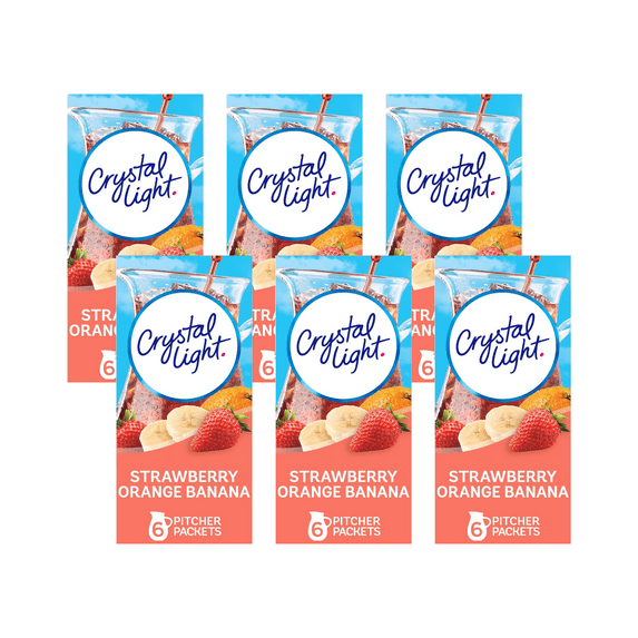 Crystal Light Strawberry Orange Banana Drink Mix, 2.4 oz, 6 CT Box (Pack of 6)