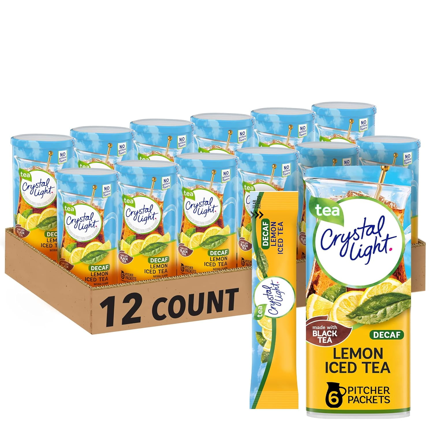 Crystal Light SugarFree Decaffeinated Lemon Iced Tea Naturally
