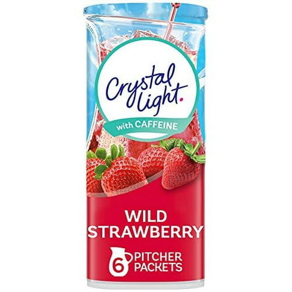 Crystal Light Sugar-Free Energy Wild Strawberry Low Calories Powdered Drink Mix 6 Count Pitcher Packets