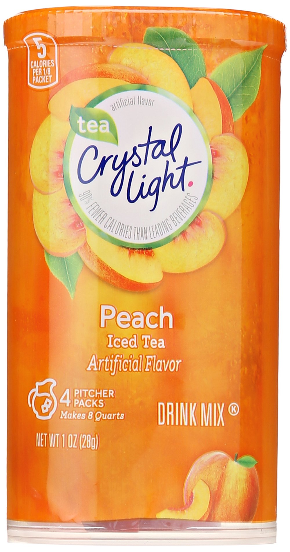 Crystal Light Sugar Free Iced Tea Mix, Peach, 1 Oz