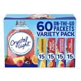 thumbnail image 1 of Crystal Light Sugar-Free, Lemonade, Fruit Punch, Raspberry Lemonade and Wild Strawberry On-The-Go Powdered Drink Singles Mix Variety Pack, 60 Count, Each Packet Dissolves into any 16.9 oz, 1 of 4