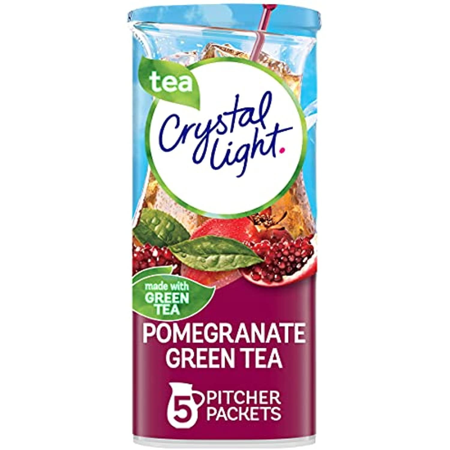 Crystal Light Sugar-Free Pomegranate Green Tea Naturally Flavored Powdered Drink Mix 5 Count Pitcher Packets