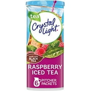 Crystal Light Sugar-Free Raspberry Iced Tea Naturally Flavored Powdered Drink Mix 6 Count Pitcher Packets