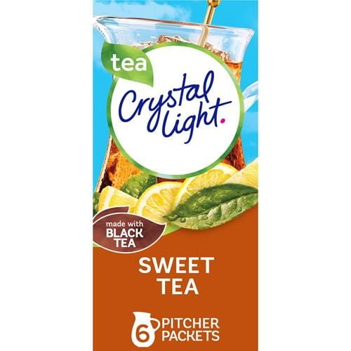 Crystal Light Sweet Tea Naturally Flavored Powdered Drink Mix, 6 Ct Pitcher Packets - Pack of 2