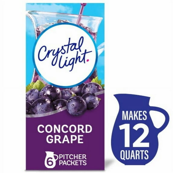 Crystal Light Concord Grape Artificially Flavored Powdered Drink Mix, 6 ct Pitcher Packets