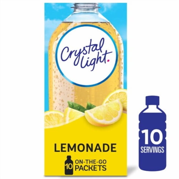 Crystal Light Zero Sugar Lemonade Drink Mix Packets, 10 Packets, Package May Vary