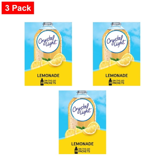 Crystal Light Zero Sugar Lemonade Drink Mix Packets 30 ct - 3 Pack