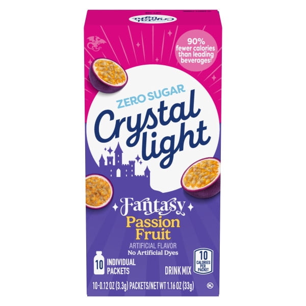 Crystal Light Zero Sugar Passion Fruit Powdered Drink Mix, 10 ct. On ...