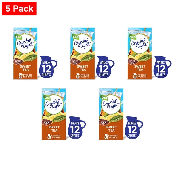 Crystal Light Zero Sugar Sweet Tea Drink Mix Packets 6 ct - 5 Pack
