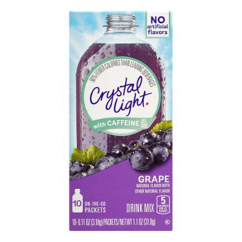 Crystal Light on-the-Go Drink Mix with Caffeine Grape (Pack of 20)