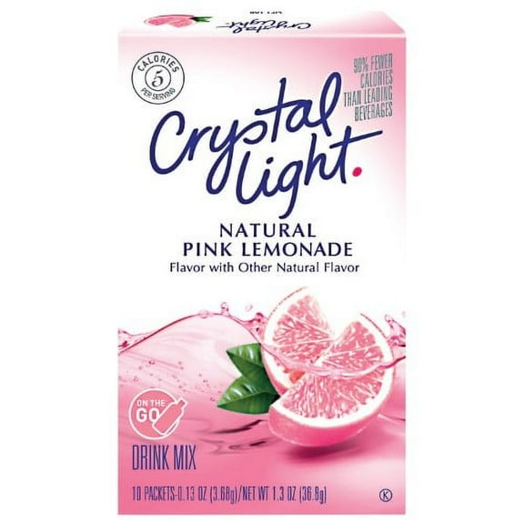 Crystal Light on the Go Pink Lemonade Sugar Free Soft Drink Mix (Pack of 14)