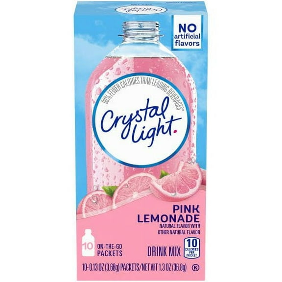 Crystal Light on the Go Pink Lemonade Sugar Free Soft Drink Mix (Pack of 48)