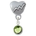 thumbnail image 1 of Crystal Lime Green Channel Drop - Heartbeat Charm Bead, 1 of 1