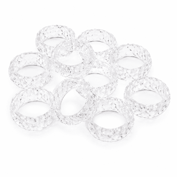 Factory Direct Craft Clear Crystal-Like Acrylic Napkin Rings, Set of 12, Table Setting Decor