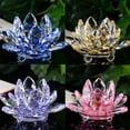 thumbnail image 1 of Lotus Flower Decor, Crystal Decor, 6cm, Light Blue Faceted Sculpting, Living Room Display, Tabletop Placement, 1 Pc, 1 of 5