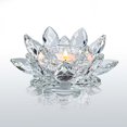 Crystal Lotus Flower Tealight Candle Holders/Glass Tea Light ...