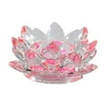 thumbnail image 1 of Pink Pink Crystal Flower Shaped Holder For Tea Light Candles Perfect For Romantic Decor And Parties, 1 of 5
