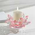 thumbnail image 1 of Crystal Lotus Flower Tealight Candle Holders Glass Tealight Candle Stand Candlestick Exquisite Colorful Votive Candle Holder for Christmas Wedding Dinner Table Party Decor, 1 of 7
