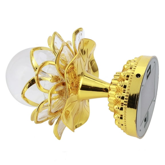 Crystal Lotus Lamp LED Colorful Bright Light for Buddhist Meditation Home Office Ornament