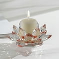 thumbnail image 1 of Crystal Lotus Tealight Candle Holders - Transparent Glass Candlestick for Christmas Home Wedding Party, Decorative Tea Light Holders Table Centerpiece Festive Decor, 1 of 6