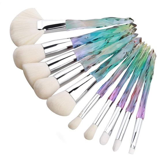 Crystal Makeup Brush Set, 10PCS Sparkling Premium Makeup Brushes Professional Synthetic Bristles Foundation Blush Concealer Eyeshadow Eyeliner Makeup Brush for Women & Girls,