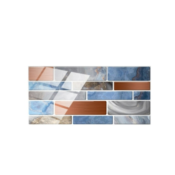 Crystal Marble Self-Adhesive Wall Tile Stickers, Peel and Stick Backsplash for Kitchen Bathroom, Waterproof Removable Decorative Film, Diy Home Upgrade Blue1