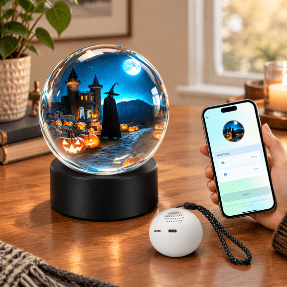 Crystal Memory Sphere Ball - Video Orb for Photos and Videos, Elegant Decorative Keepsake