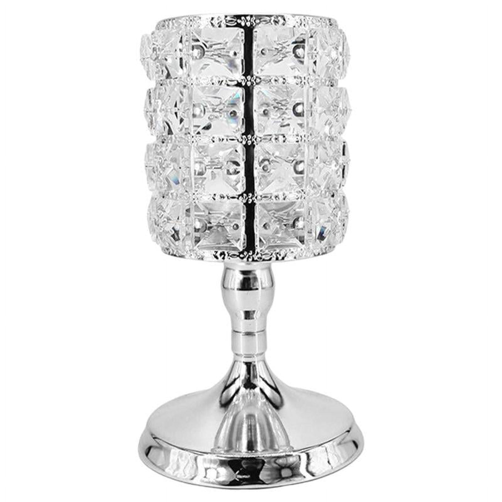 Crystal Metal Candle Holder Candelabra Elegant Party Desktop
