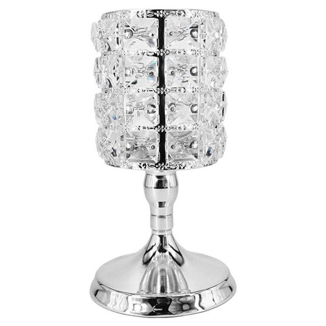 Crystal Metal Candle Holder Candelabra Elegant Party Desktop