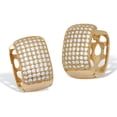 thumbnail image 1 of Crystal Micro-Pave Style Goldtone Huggie Earrings, 1 of 4