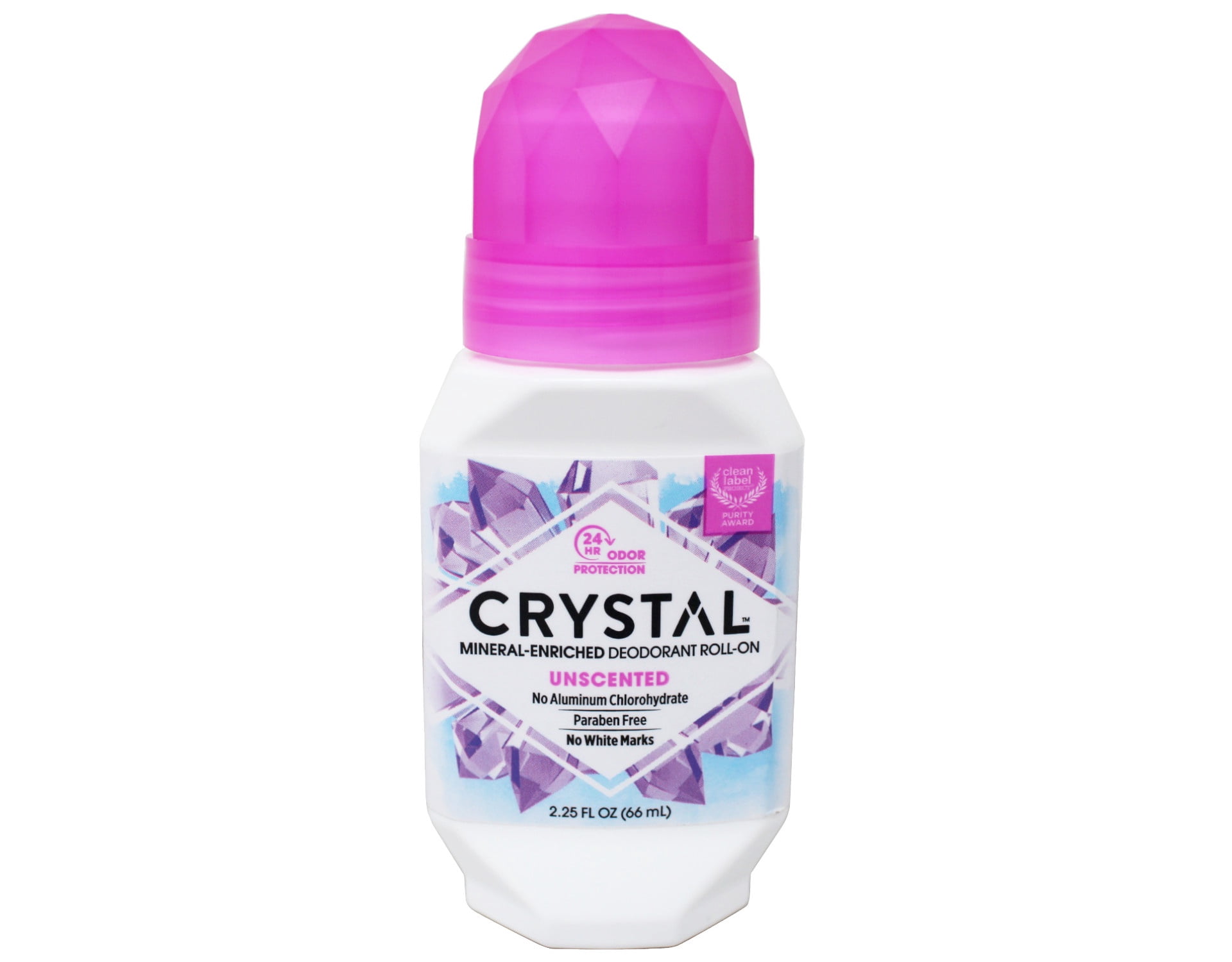 Crystal Mineral Body Deodorant Roll-On, Unscented 2.25 oz (Pack of 7)