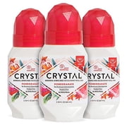 Crystal Mineral Deodorant Roll-On Body Deodorant With 24-Hour Odor Protection, Pomegranate, Non-Sticky Roll-On, Aluminium Chloride, 2.25 FL OZ - 3 pack 2.25 Fl Oz (Pack of 3)
