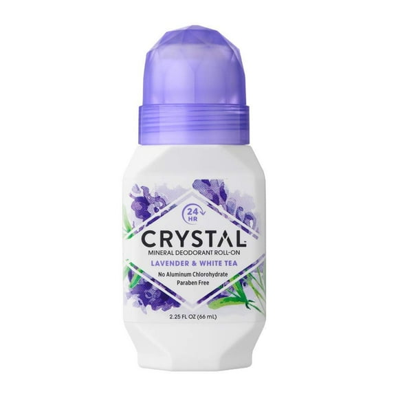 Crystal Mineral Deodorant Roll-On, Lavender & White Tea 2.25 oz Pack of 9