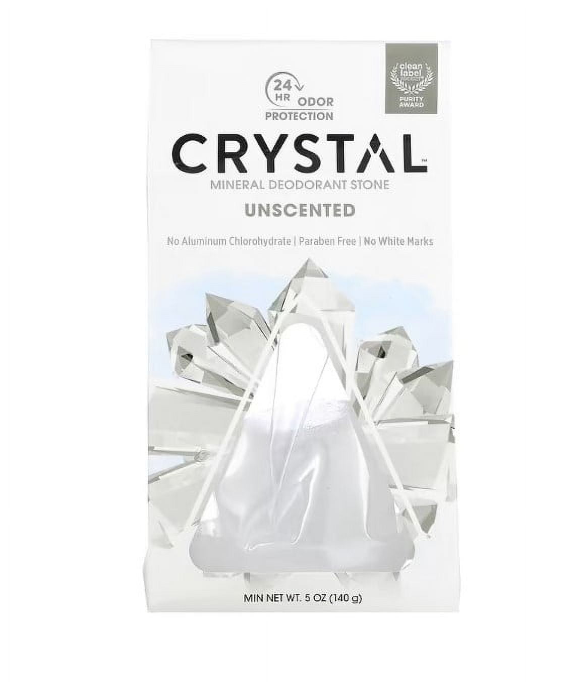 Crystal Mineral Deodorant Stone, Unscented, 5 Ounces - Pack Of 3