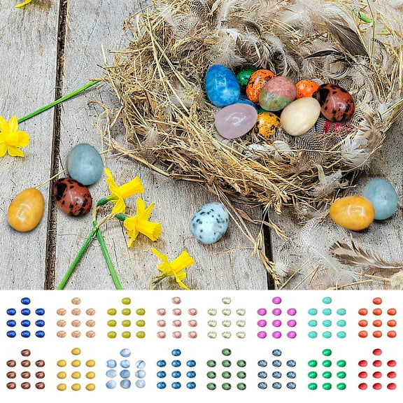 Crystal Mini Agate Bird Eggs, Easter Egg Decorations for Home Setting and Tabletop Placement, Holiday Party Favors and Stocking Stuffers, Agate Stone Eggs for Mantel Display and Indoor Akmoler