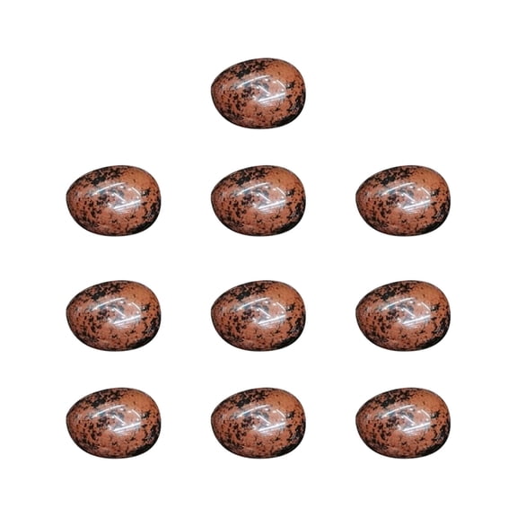 Crystal Mini Egg Stone Set | Polished Agate Jade Mix | Decorative 0.79 Inch | Natural Gemstone Easter Ornaments | Healing Decoration | 10 Pieces | Teeny Size 20mm