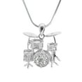 Crystal Miniature Drum Set Necklace (Silver)The Crystal Miniature drum