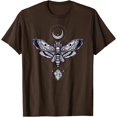 thumbnail image 1 of Crystal Moon and Moth Mystic Pagan Skeleton Unisex T-Shirt for Men Women Kids Toddler,Dark Chocolate Color,Size YXS, 1 of 5