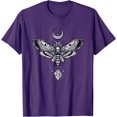 thumbnail image 1 of Crystal Moon and Moth Mystic Pagan Skeleton Unisex T-Shirt for Men Women Kids Toddler,Purple Color,Size L, 1 of 5
