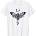 thumbnail image 1 of Crystal Moon and Moth Mystic Pagan Skeleton Unisex T-Shirt for Men Women Kids Toddler,White Color,Size YM, 1 of 5