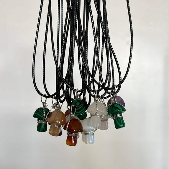 Crystal Mushroom necklace pendant