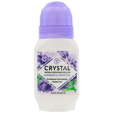 Crystal Natural Deodorant Roll-On Lavender and White Tea Paraben Free 2.25 oz
