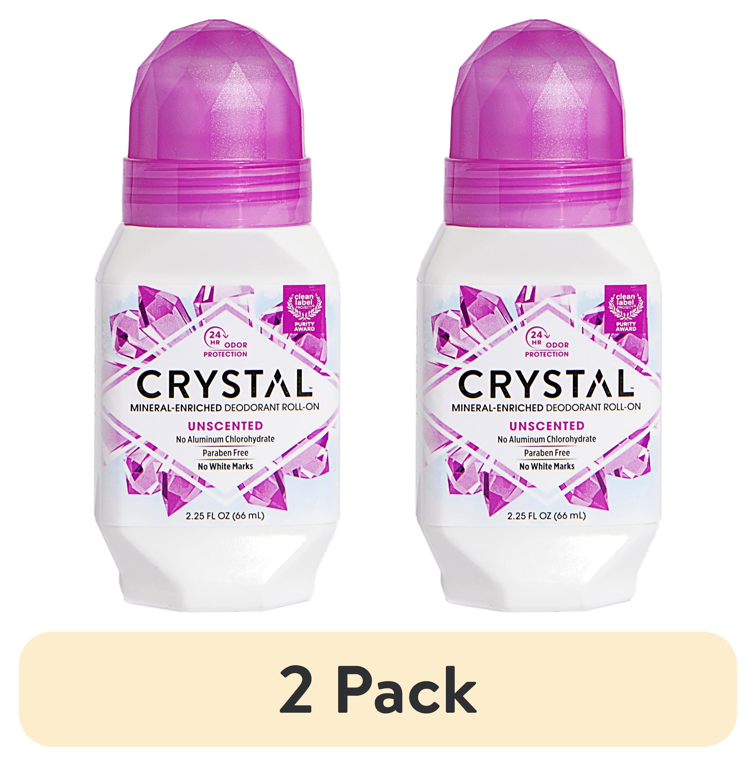 (2 pack) Crystal Natural Protection RollOn Body Deodorant, 2.25 fl oz