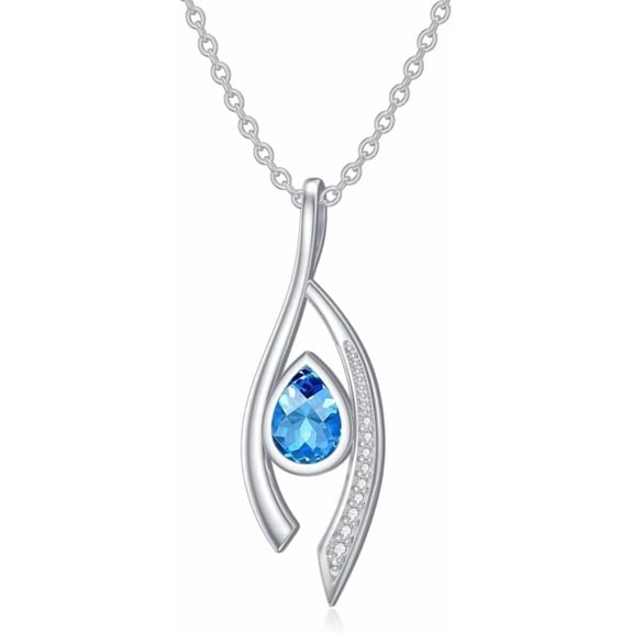 Crystal Necklace 925 Sterling Silver Anchor Evil Eye Lotus Scottish Thistle Ballerina Jelly fish Mother Daughter Claddagh Jewelry for Anniversary Birthday Christmas Gifts Men Women