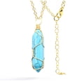 thumbnail image 1 of Crystal Necklace GOLD Wrapped Turquoise Healing Crystal Point Necklace, 1 of 7