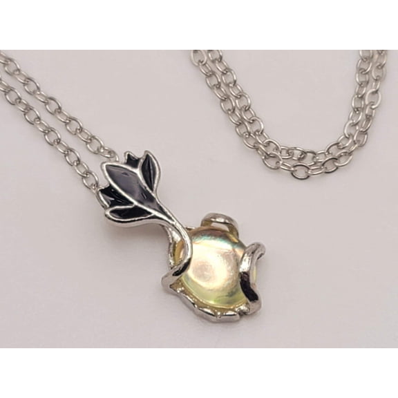 Crystal Necklace Silver Wire Wrapped Moon Stone Necklace