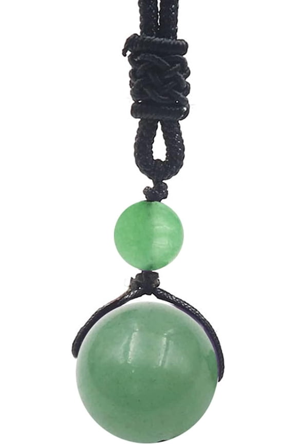Crystal Necklace for Women Men, Protection Round Bead Pendant Necklaces for Spiritual, Natural Gemstone Chakra Stone Healing Crystals Necklace with Adjustable Rope Cord