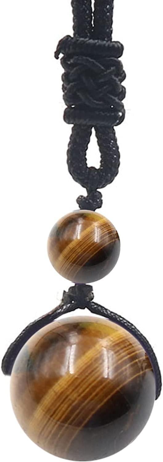 Green Aventurine Crystal Ball Necklace – Adjustable Stone Pendant, Lucky Healing Gemstone, For Men & Women, 16mm Bead